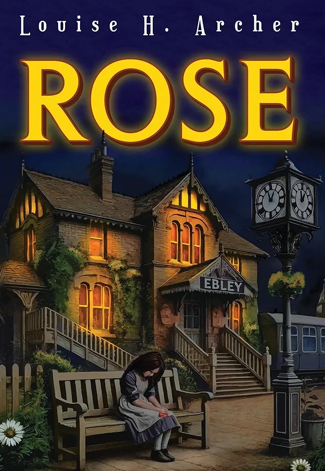 ROSE by Louise H. Archer - Book Cover showing the haunted Ebley Station at night